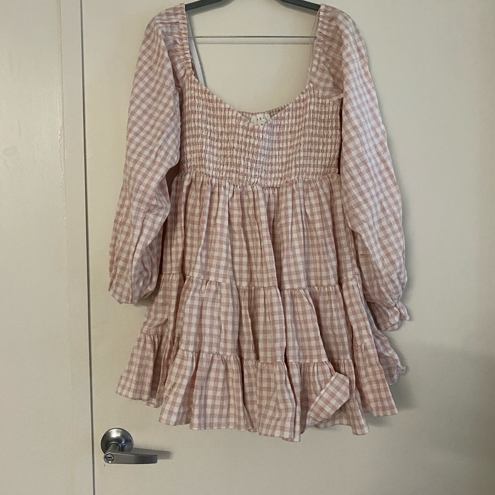Pink Gingham Mini Dress
